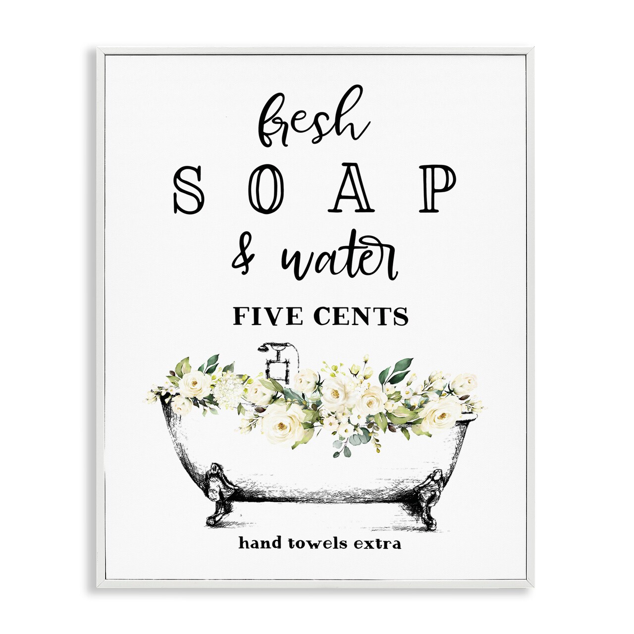 Stupell Industries Fresh Soap & Water Bath Tub Framed Giclee Art